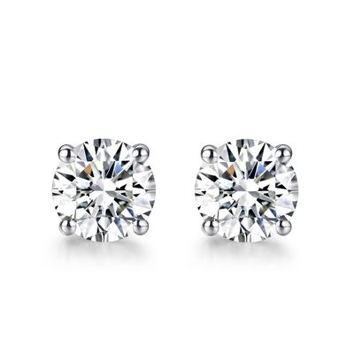 गुणवत्ता  18k Gold Moissanite Diamond Stud Earrings White Gold Support Customization फैक्टरी