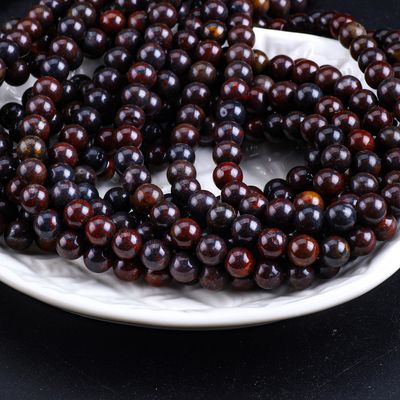 लाल फूल जास्पिर गोल मोती प्राकृतिक क्रिस्टल रत्न विभिन्न मोती आकार DIY आभूषण बनाने के लिए ढीले मोती स्ट्रैंड्स