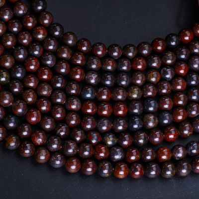 लाल फूल जास्पिर गोल मोती प्राकृतिक क्रिस्टल रत्न विभिन्न मोती आकार DIY आभूषण बनाने के लिए ढीले मोती स्ट्रैंड्स