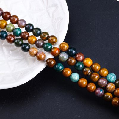 8 मिमी प्राकृतिक समुद्र पत्थर रत्न मोती आभूषण बनाने के लिए क्रिस्टल पत्थर मोती