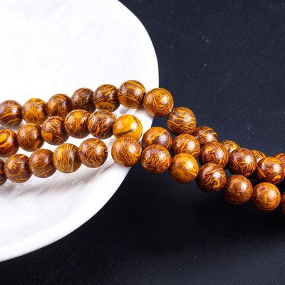 स्वर्ण धागा जैतून गोल मोती प्राकृतिक क्रिस्टल रत्न DIY आभूषण बनाने के लिए ढीला मोती स्ट्रैंड्स