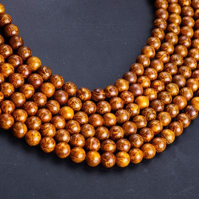 स्वर्ण धागा जैतून गोल मोती प्राकृतिक क्रिस्टल रत्न DIY आभूषण बनाने के लिए ढीला मोती स्ट्रैंड्स