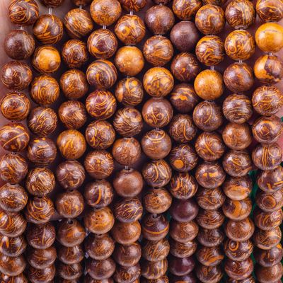 स्वर्ण धागा जैतून गोल मोती प्राकृतिक क्रिस्टल रत्न DIY आभूषण बनाने के लिए ढीला मोती स्ट्रैंड्स