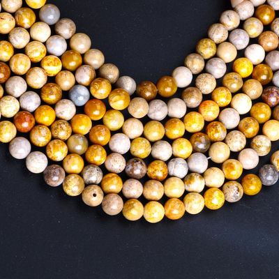 क्रिसैंथ पत्थर गोल मोती प्राकृतिक क्रिस्टल रत्न DIY आभूषण बनाने के लिए ढीला मोती स्ट्रैंड्स