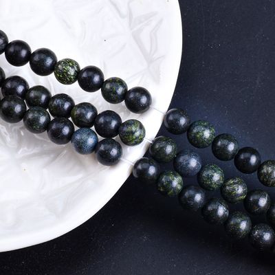 DIY आभूषण बनाने के लिए कर्बस्टोन गोल मोती प्राकृतिक क्रिस्टल रत्न ढीला मोती स्ट्रैंड्स