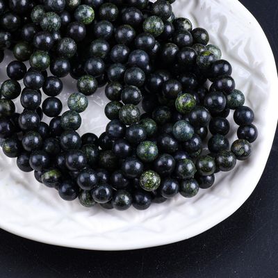 DIY आभूषण बनाने के लिए कर्बस्टोन गोल मोती प्राकृतिक क्रिस्टल रत्न ढीला मोती स्ट्रैंड्स