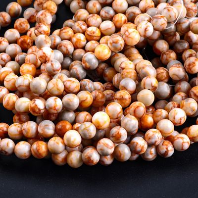 आभूषण बनाने के लिए 8 मिमी लाल नेटवर्क पत्थर रत्न पत्थर उपचार क्रिस्टल पत्थर मोती