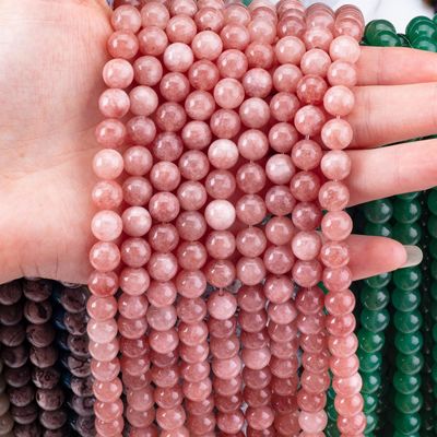 8 मिमी सूर्य पत्थर रत्न मोती आभूषण बनाने के लिए क्रिस्टल पत्थर मोती