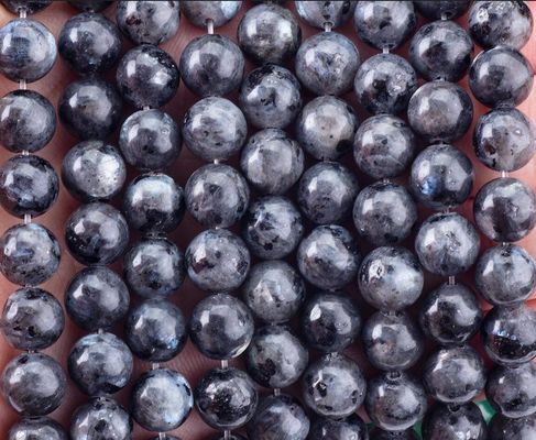 प्राकृतिक क्रिस्टल रत्न काला लैब्राडोरिट ढीला मोती स्ट्रैंड DIY आभूषण बनाने के लिए अर्ध कीमती पत्थर