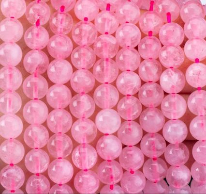 प्राकृतिक क्रिस्टल रत्न गुलाब क्वार्ट्ज ढीला मोती स्ट्रैंड DIY आभूषण बनाने के लिए अर्ध कीमती पत्थर