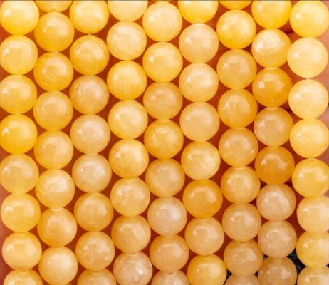 क्रीम येलो जेड प्राकृतिक क्रिस्टल रत्न ढीला मोती स्ट्रैंड्स DIY आभूषण बनाने के लिए अर्द्ध कीमती पत्थर