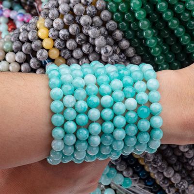 8 मिमी तियानहे पत्थर क्रिस्टल गोल थोक मोती DIY गहने बनाने के लिए बालियां और हार