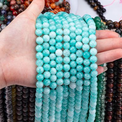 8 मिमी तियानहे पत्थर क्रिस्टल गोल थोक मोती DIY गहने बनाने के लिए बालियां और हार