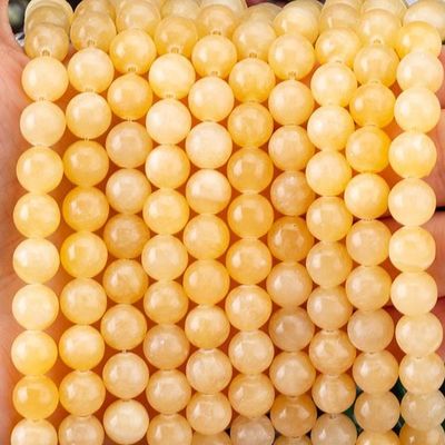 8 मिमी हल्की शहद नीलमणि रत्न मोती आभूषण बनाने के लिए क्रिस्टल पत्थर मोती