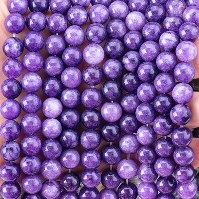 8 मिमी उच्च गुणवत्ता स्पष्ट बैंगनी गैलेक्सी Agate रत्न मोती उपचार क्रिस्टल पत्थर मोती आभूषण बनाने के लिए