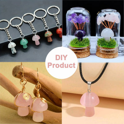 0DIY आभूषण के लिए.8 इंच / 20 मिमी रत्न मशरूम के आकार के क्रिस्टल