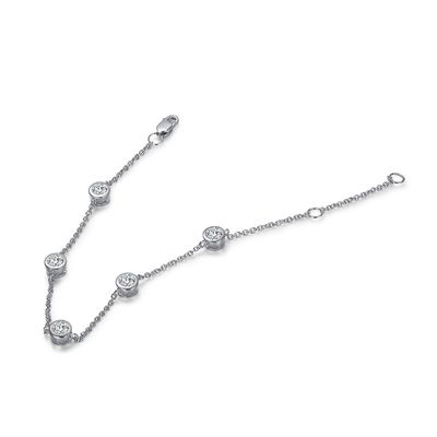 चमकदार उच्च 925 स्टर्लिंग सिल्वर Moissanite हीरा कंगन महिलाओं