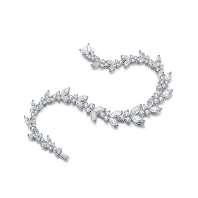 सगाई के लिए 18K गोल्ड गेहूं कान Moissanite टेनिस कंगन