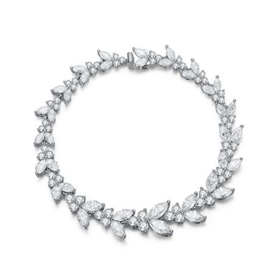 सगाई के लिए 18K गोल्ड गेहूं कान Moissanite टेनिस कंगन
