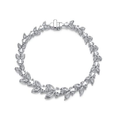 सगाई के लिए 18K गोल्ड गेहूं कान Moissanite टेनिस कंगन