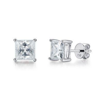 जन्मदिन के उपहार के लिए क्यूबिक 18K सोने Moissanite डायमंड स्टड झुमके