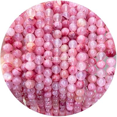 थोक प्राकृतिक क्रिस्टल रत्न गोल चल्सीडोनी मोती जैड गोल ढीला मोती सामान DIY के लिए कंगन हार
