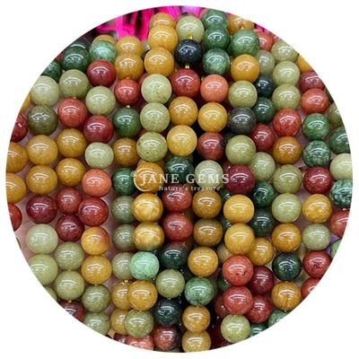 थोक प्राकृतिक क्रिस्टल रत्न गोल चल्सीडोनी मोती जैड गोल ढीला मोती सामान DIY के लिए कंगन हार