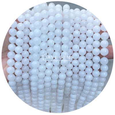 थोक गोल प्राकृतिक पत्थर मोती गोल ढीला रत्न मोती सामान 8 मिमी एक्वामारिन ढीला मोती DIY गहने के लिए