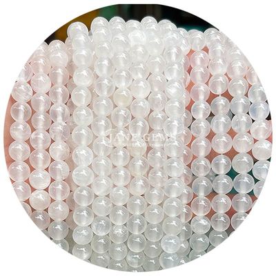 थोक गोल प्राकृतिक पत्थर मोती गोल ढीला रत्न मोती सामान 8 मिमी एक्वामारिन ढीला मोती DIY गहने के लिए