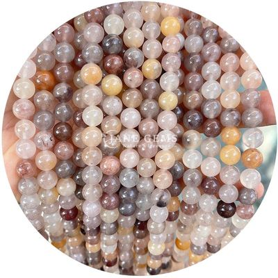थोक गोल प्राकृतिक पत्थर मोती गोल ढीला रत्न मोती सामान 8 मिमी एक्वामारिन ढीला मोती DIY गहने के लिए