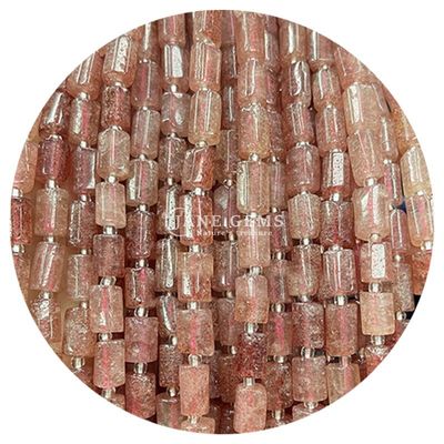 थोक प्राकृतिक क्रिस्टल रत्न सिलेंडर आकार मोती आगत सिलेंडर ढीला मोती सामान DIY आभूषण बनाने के लिए