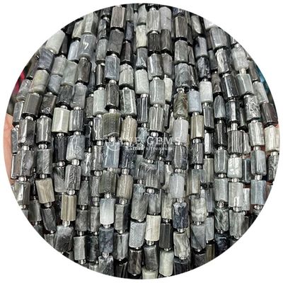 थोक प्राकृतिक क्रिस्टल रत्न सिलेंडर आकार मोती आगत सिलेंडर ढीला मोती सामान DIY आभूषण बनाने के लिए