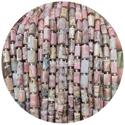 थोक प्राकृतिक क्रिस्टल रत्न सिलेंडर आकार मोती आगत सिलेंडर ढीला मोती सामान DIY आभूषण बनाने के लिए