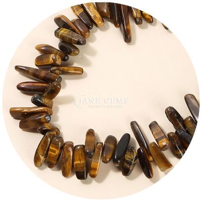 प्राकृतिक रत्न अनियमित दांत का आकार सूर्य पत्थर टाइगर की आंख चिप ग्रावेल DIY आभूषण बनाने के लिए ढीला मोती स्ट्रैंड्स