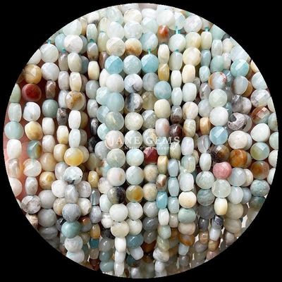 फ्लैट शेप फेसेटेड मोती क्रिस्टल रत्न गोल आकार ढीला मोती स्ट्रैंड्स DIY आभूषण बनाने के लिए