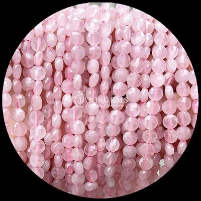 फ्लैट शेप फेसेटेड मोती क्रिस्टल रत्न गोल आकार अमेथिस्ट गुलाब क्वार्ट्ज DIY आभूषण बनाने के लिए ढीले मोती स्ट्रैंड्स