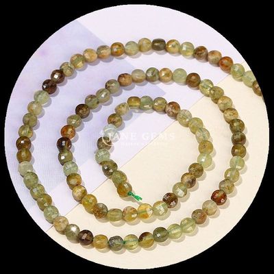 फ्लैट शेप फेसेटेड मोती क्रिस्टल रत्न गोल आकार कॉर्डियराइट सनस्टोन DIY आभूषण बनाने के लिए ढीले मोती स्ट्रैंड्स