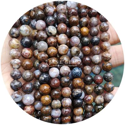 थोक प्राकृतिक पत्थर जैस्पर गोल ढीले मोती 8 मिमी लैब्राडोरिट ढीले मोती गुलाब क्वार्ट्ज गोल मोती आभूषण के लिए spacers