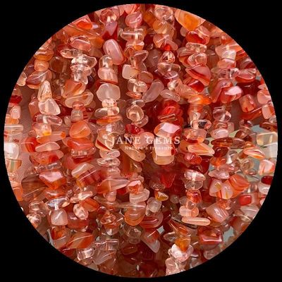लाल अजात रत्न मोती प्राकृतिक क्रिस्टल अनियमित आकार चिप बजरी पत्थर ढीली मोती स्ट्रैंड्स के लिए कंगन