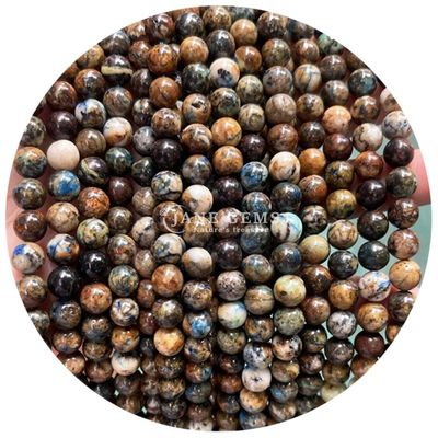 थोक प्राकृतिक 2A प्लम फूल टूरमालिन गोल ढीला मोती चंद्रमा पत्थर फ्लोराइट सूर्य पत्थर मोती आभूषण के लिए spacers