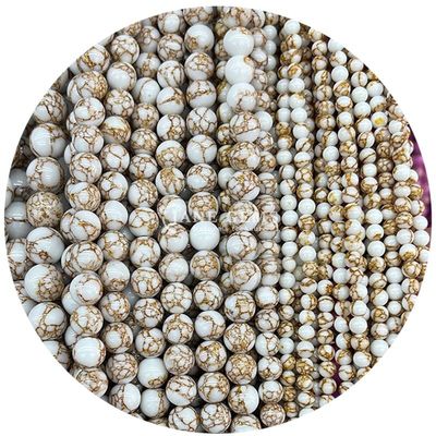 थोक प्राकृतिक रत्न गोल ढीले मोती 8 मिमी बहुरंगी धारीदार अजात ढीले मोती गोल मोती आभूषण के लिए spacers