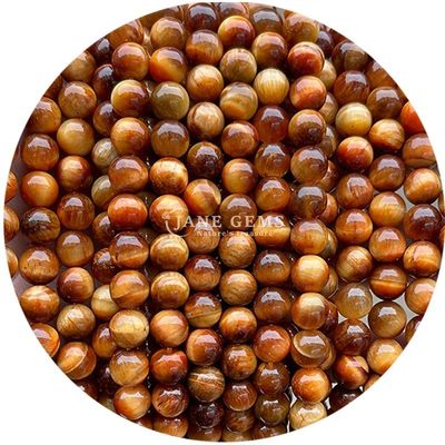 थोक प्राकृतिक पत्थर गोल ढीले मोती 8 मिमी बाघ की आंख ढीले मोती गुलाब लाल बाघ की आंख गोल मोती आभूषण के लिए spacers