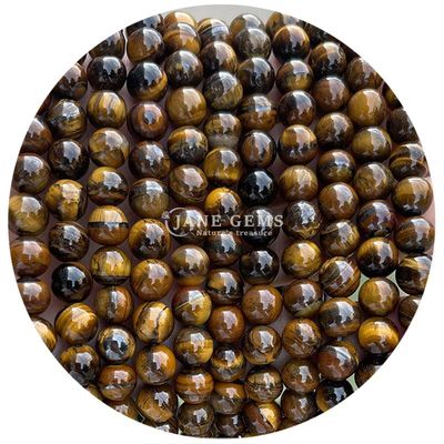 थोक प्राकृतिक पत्थर गोल ढीले मोती 8 मिमी बाघ की आंख ढीले मोती गुलाब लाल बाघ की आंख गोल मोती आभूषण के लिए spacers