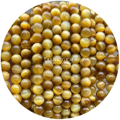 थोक प्राकृतिक पत्थर गोल ढीले मोती 8 मिमी बाघ की आंख ढीले मोती गुलाब लाल बाघ की आंख गोल मोती आभूषण के लिए spacers