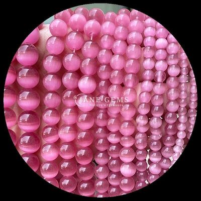 रंगीन गुलाबी पीली झील नीली रंग मोती अनुकूलन योग्य गोल आकार बिल्ली आंख मोती DIY उपहार के लिए