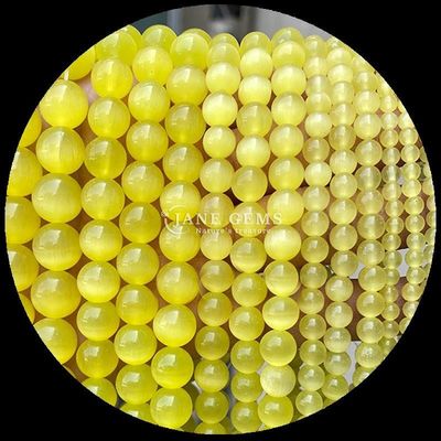 रंगीन गुलाबी पीली झील नीली रंग मोती अनुकूलन योग्य गोल आकार बिल्ली आंख मोती DIY उपहार के लिए