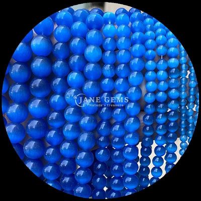 रंगीन गुलाबी पीली झील नीली रंग मोती अनुकूलन योग्य गोल आकार बिल्ली आंख मोती DIY उपहार के लिए