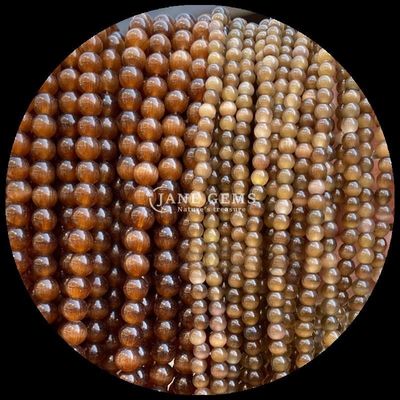 लाल नीला बैंगनी रंगीन मोती गोल आकार बिल्ली की आंख ढीली मोती के तार उपचार ऊर्जा और उपहार देने के लिए