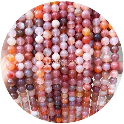 प्राकृतिक गोल चिकनी मिश्रण आगत ढीली मोती स्ट्रैंड DIY के लिए आभूषण और शिल्प मेकिंग