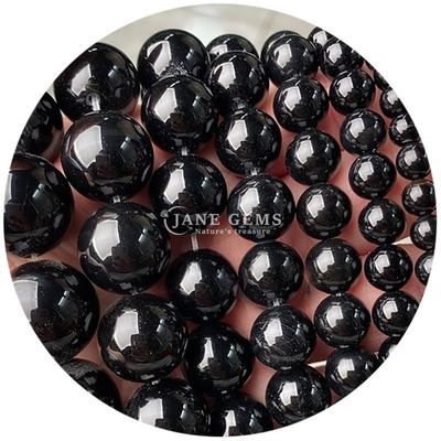 प्राकृतिक अजात पत्थर मोती चिकनी गोल ढीली स्पेसर मोती गहने के लिए DIY कंगन बनाने
